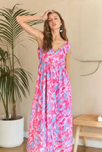 Load image into Gallery viewer, New Summer Abstract Floral V-Neck Maxi Dress β Elegant, Artistic Print, Flattering Silhouette, Sophisticated Glamour