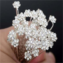 Load image into Gallery viewer, 20pcs/lot Fashion U Shape Crystal Hair Fork Flower Hair Pin Sticks For Women Wedding Bridal Shiny Jewelry Wedding Hair Accessories for Brides and Bridesmaids
