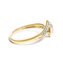 Load image into Gallery viewer, 10K Yellow Gold Diamond Accent Filigree Heart Promise Ring (I-J Color, I3 Clarity)- Size 7