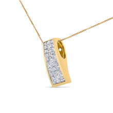 Load image into Gallery viewer, 14K Yellow Gold 1 1/2 cttw Princess Cut Diamond Greek Column Pendant Necklace (G-H, VS1-VS2)