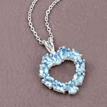Load image into Gallery viewer, 1.90 Carat Genuine Swiss Blue Topaz .925 Sterling Silver Pendant