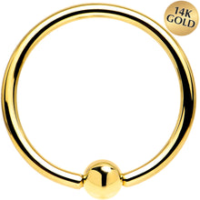 Load image into Gallery viewer, Solid 14k Yellow Gold 16G 1/2 Ball Captive Ring 3mm Ball