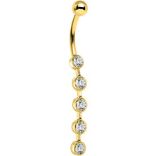 Load image into Gallery viewer, 16G Solid 14K Yellow Gold Paragon Cubic Zirconia Drop Belly Ring