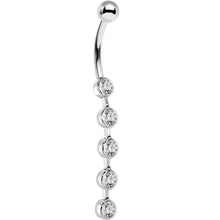 将图片加载到图库查看器,16G Solid 14K White Gold PARAGON Cubic Zirconia Drop Belly Ring