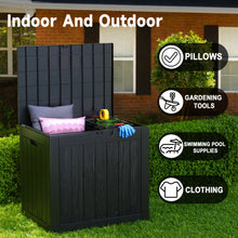 Load image into Gallery viewer, 35 Gallon Outdoor Resin Storage Box β Black/Wood Grain