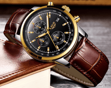 Load image into Gallery viewer, Men's Waterproof Watch With Chronometers Date Display And Fluorescent Pointers Excellent Look Perfect Gift