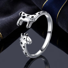 Load image into Gallery viewer, 925 Sterling Silver Oxidized Giraffe Ring for Women