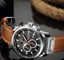 Load image into Gallery viewer, Men's Waterproof Elegant Sport Watch With Chronometers Day View, Leather Belts And Hardlex Scratch Resistant Glass Perfect Gift For Him