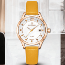 Load image into Gallery viewer, Women's Elegant Watch With Leather Belt And Metal Case Waterproof Wristwatch Excellent Design Perfect Gift