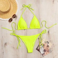 将图片加载到图库查看器,Swimwear Women Bandage Women Triangle Bathing Suits 2 Pieces Bikini Bowknot Swimsuit Bikini Set Swimwear Bikini Sets Bikinis Bathing Suit Push Up Swimsuit Summer Beachwear
