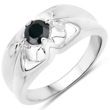 Load image into Gallery viewer, 0.50 Carat Genuine Black Diamond .925 Sterling Silver Ring