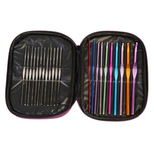 Load image into Gallery viewer, 22-Piece: Aluminum Multi-Color Crochet Hook Needles