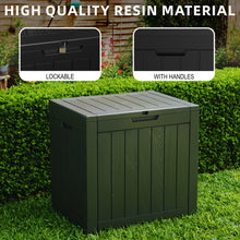 Load image into Gallery viewer, 35 Gallon Outdoor Resin Storage Box β Black/Wood Grain
