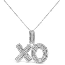Load image into Gallery viewer, Sterling Silver 1/4 Cttw Diamond Pavé XO Pendant Necklace