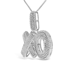 Load image into Gallery viewer, Sterling Silver 1/4 Cttw Diamond Pavé XO Pendant Necklace