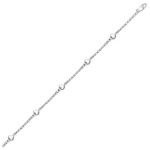Load image into Gallery viewer, 14k White Gold Anklet with Puffed Heart Design