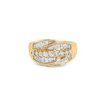 Load image into Gallery viewer, 14K Yellow Gold 1.00 Cttw Diamond Cocktall Cluster 5 Stone Ring (H-I Color, SI1-I1 Clarity) - Ring Size 7