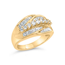Load image into Gallery viewer, 14K Yellow Gold 1.00 Cttw Diamond Cocktall Cluster 5 Stone Ring (H-I Color, SI1-I1 Clarity) - Ring Size 7