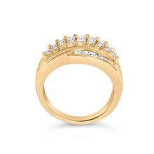 Load image into Gallery viewer, 14K Yellow Gold 1.00 Cttw Diamond Cocktall Cluster 5 Stone Ring (H-I Color, SI1-I1 Clarity) - Ring Size 7