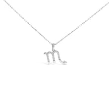 Load image into Gallery viewer, Sterling Silver 1/7 Cttw Diamond Scorpio Zodiac Pendant Necklace
