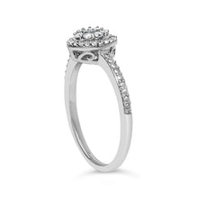 Load image into Gallery viewer, Sterling Silver 1/5 Cttw Diamond Round Motif Halo Ring
