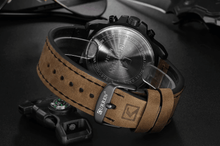 Load image into Gallery viewer, Retro Waterproof Watch With Chronometers Steel Case And Leather Belts Unique Design Excellent Look Perfect Gift For Your Man