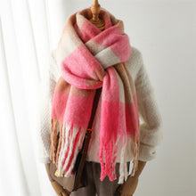 Load image into Gallery viewer, New Luxury Winter Soft Head Wraps Plaid Scarf Shawls Cashmere Warm Cashmere Scarves Rainbow For Women