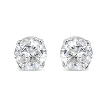 Load image into Gallery viewer, 14K White Gold 1.0 Cttw 4-Prong Set Brilliant Round-Cut Solitaire Lab Grown Diamond Push Back Stud Earrings (E-F Color, VVS2-VS1 Clarity)