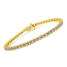 Load image into Gallery viewer, 14K Yellow Gold Plated .925 Sterling Silver 8.0 Cttw Diamond Classic Link Tennis Bracelet (K-L Color, I2-I3 Clarity) - 7-1/4"