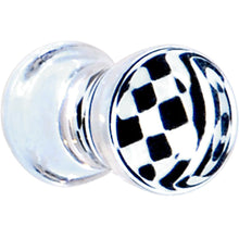 将图片加载到图库查看器,Black and White Checker Inlayed Saddle Plug 2G to 20mm