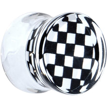 将图片加载到图库查看器,Black and White Checker Inlayed Saddle Plug 2G to 20mm