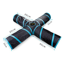 将图片加载到图库查看器,2/3/4/5 Holes Pet Cat Tunnel Toys Foldable Pet Cat Kitty Training Interactive Fun Toy For Cats Rabbit Animal Play Tunnel Tube For Cats Tunnels for Indoor Cats Cat Tube Collapsible 3 Way Pet Tunnel Great Toy for Cats