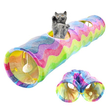 将图片加载到图库查看器,2/3/4/5 Holes Pet Cat Tunnel Toys Foldable Pet Cat Kitty Training Interactive Fun Toy For Cats Rabbit Animal Play Tunnel Tube For Cats Tunnels for Indoor Cats Cat Tube Collapsible 3 Way Pet Tunnel Great Toy for Cats