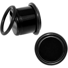 Load image into Gallery viewer, 9/16 Black Acrylic Straight Plug Pair