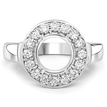 将图片加载到图库查看器,0.48 Carat Genuine White Diamond 14K White Gold Semi Mount Ring - holds 8.00mm Round Gemstone