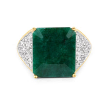 Load image into Gallery viewer, 8.70 Carat Dyed Emerald and White Topaz .925 Sterling Silver Ring