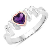 Load image into Gallery viewer, 0.43 Carat Genuine Amethyst .925 Sterling Silver Ring