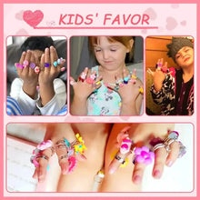Load image into Gallery viewer, 24 Adorable Pink Sheep Little Girl Jewel Rings