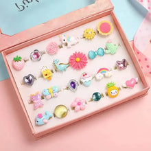 Load image into Gallery viewer, 24 Adorable Pink Sheep Little Girl Jewel Rings