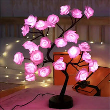 Load image into Gallery viewer, 24 LED RGB 16 Colors Rose Tree Night Light Battery And USB Plug Operated Rose Flower Fairy Lights Remote Control