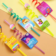Load image into Gallery viewer, 24-Pack: Reusable Ice Cream Straws for Birthday Party Supplies