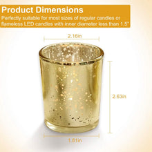 将图片加载到图库查看器,24-Pieces Gold Votive Tealights Candle Holder Mercury Glass