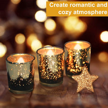 将图片加载到图库查看器,24-Pieces Gold Votive Tealights Candle Holder Mercury Glass
