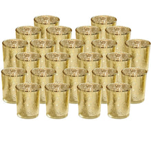 将图片加载到图库查看器,24-Pieces Gold Votive Tealights Candle Holder Mercury Glass