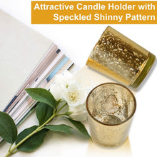 将图片加载到图库查看器,24-Pieces Gold Votive Tealights Candle Holder Mercury Glass