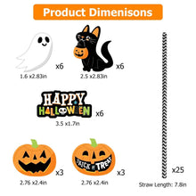 Load image into Gallery viewer, 24-Pieces: Halloween Party Striped Decorative Paper Straws