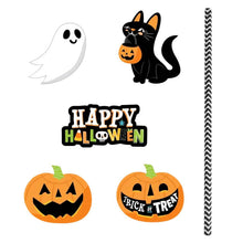 Load image into Gallery viewer, 24-Pieces: Halloween Party Striped Decorative Paper Straws