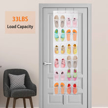 Load image into Gallery viewer, 24-Pocket: Over the Door Shoes Rack Crystal Clear Organizer