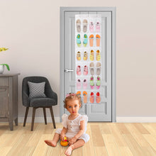 Load image into Gallery viewer, 24-Pocket: Over the Door Shoes Rack Crystal Clear Organizer