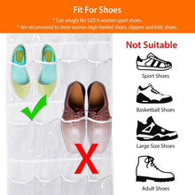 Load image into Gallery viewer, 24-Pocket: Over the Door Shoes Rack Crystal Clear Organizer